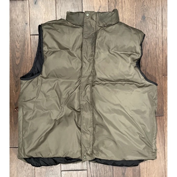 LL Bean Insulated Goose Down Puffer Vest Mens XLarge Regular Black Reversible